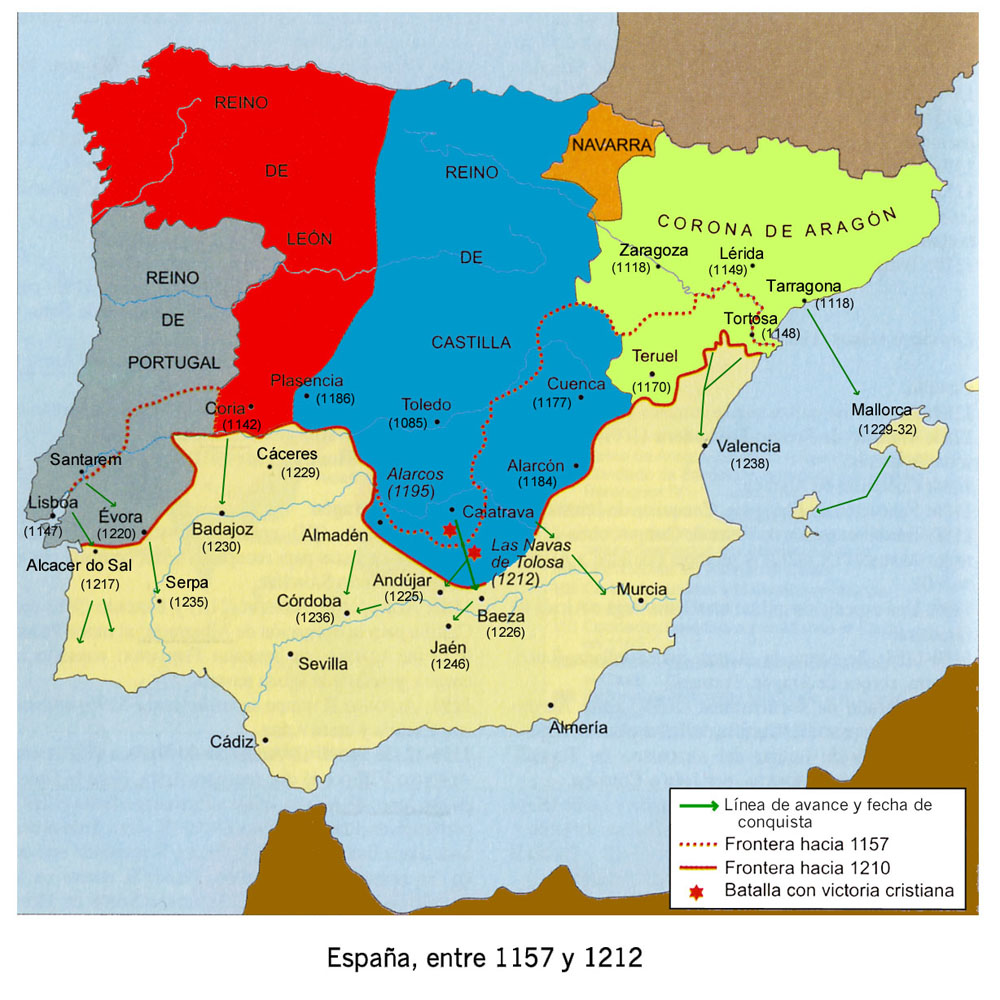 Spanien-Karte1212-Reconquista